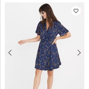 Madewell amaranth wrap dress in moonless floral